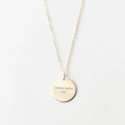 Verdens bedste mor - halskæde - Personligt Smykke fra Øndig Jewellery. En sentimental hyldest til moderskab.